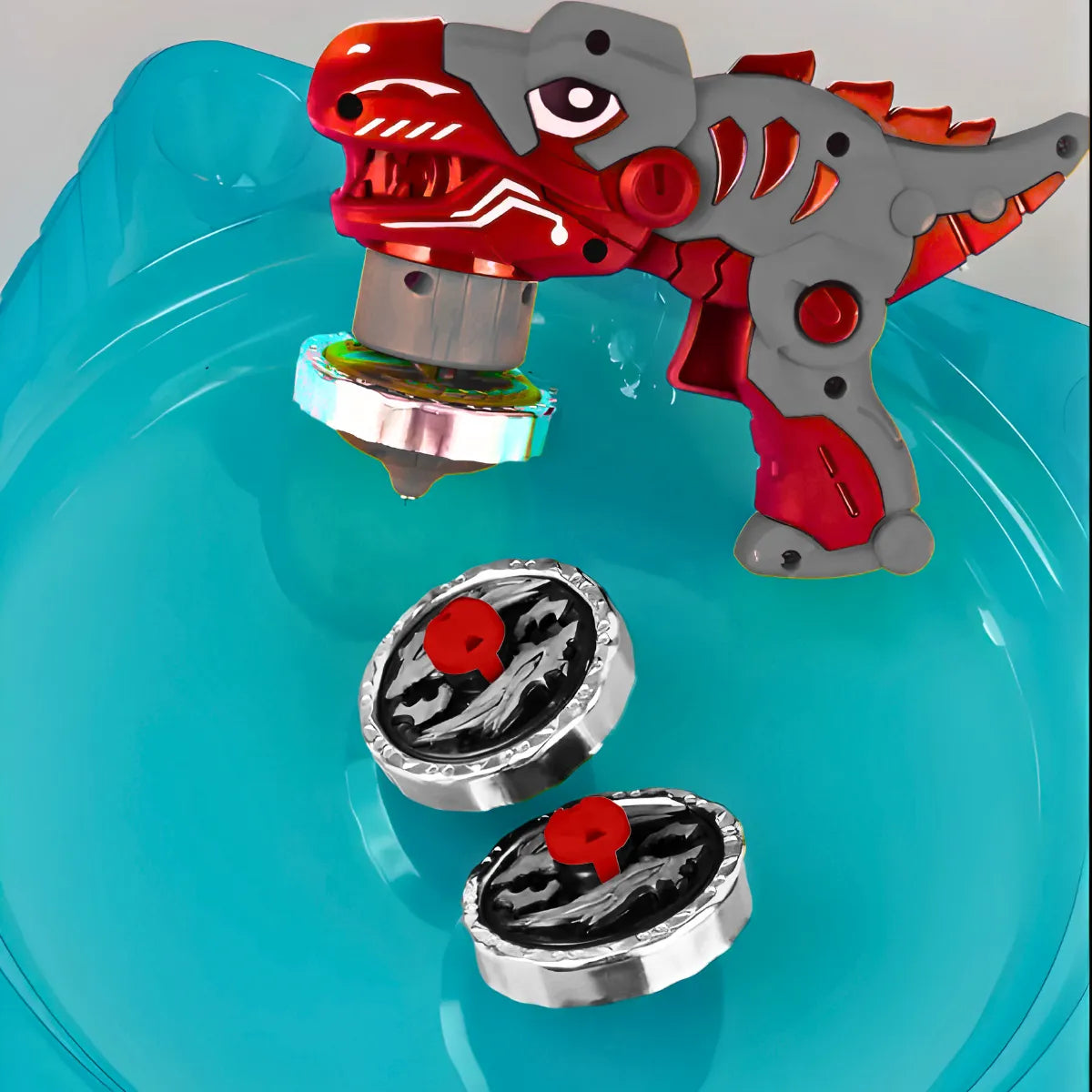 Brinquedo Beyblade Batalha Dinossauro Lançador De Disco