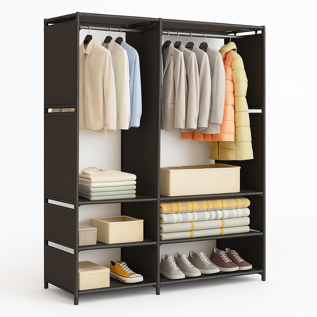 Organizador De Roupas 2 Colunas Aberto Closet Desmontável