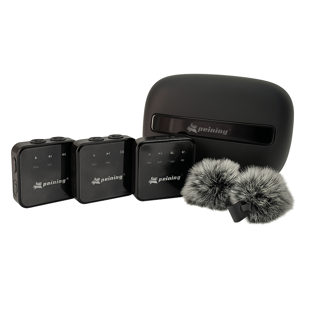 Microfone de Lapela Sem Fio com Abafadores
